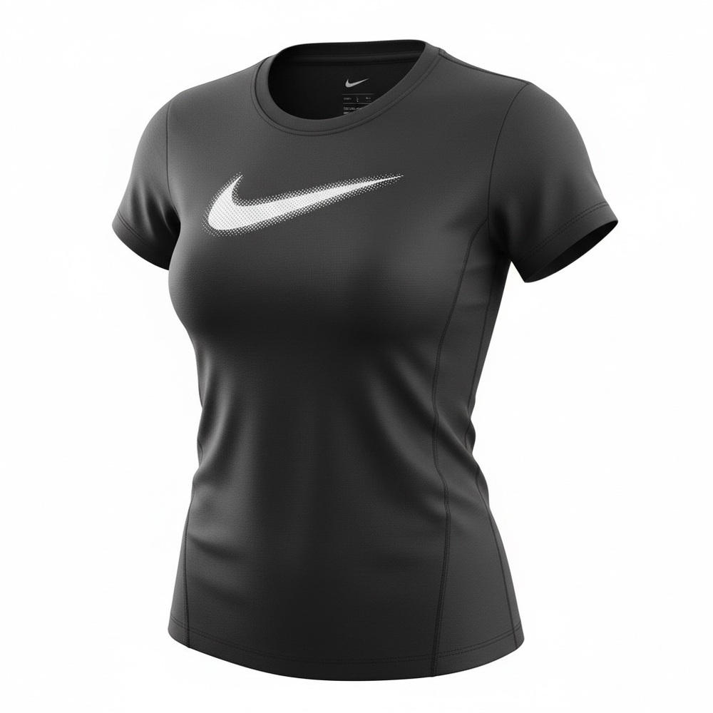 NIKE DRI FIT Black Fitted XL Jersey Tee White Logo R $35